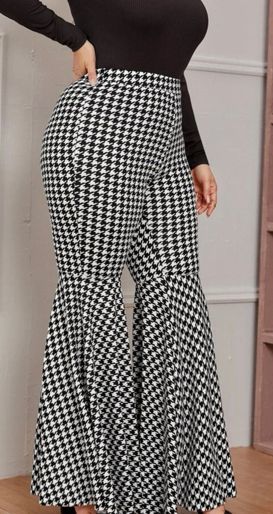 Plus Houndstooth Pants - Bodi Language for Women