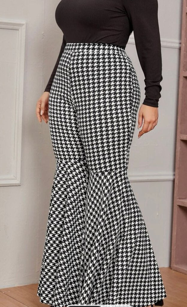 Plus Houndstooth Pants - Bodi Language for Women