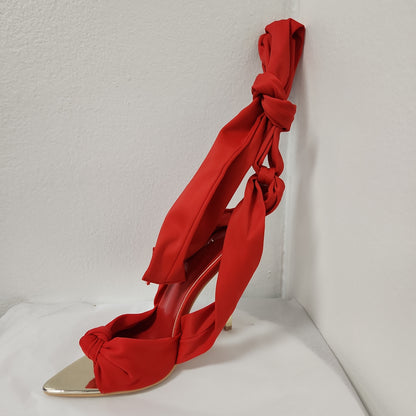 Red Calf Wrap High Heel - Bodi Language for Women