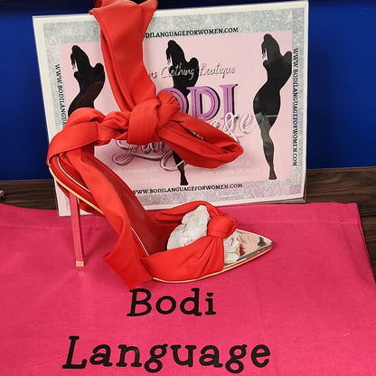 Red Calf Wrap High Heel - Bodi Language for Women