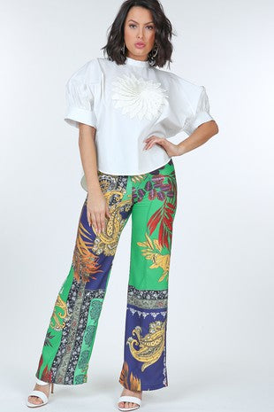 Scarf Print Pants - Bodi Language for Women