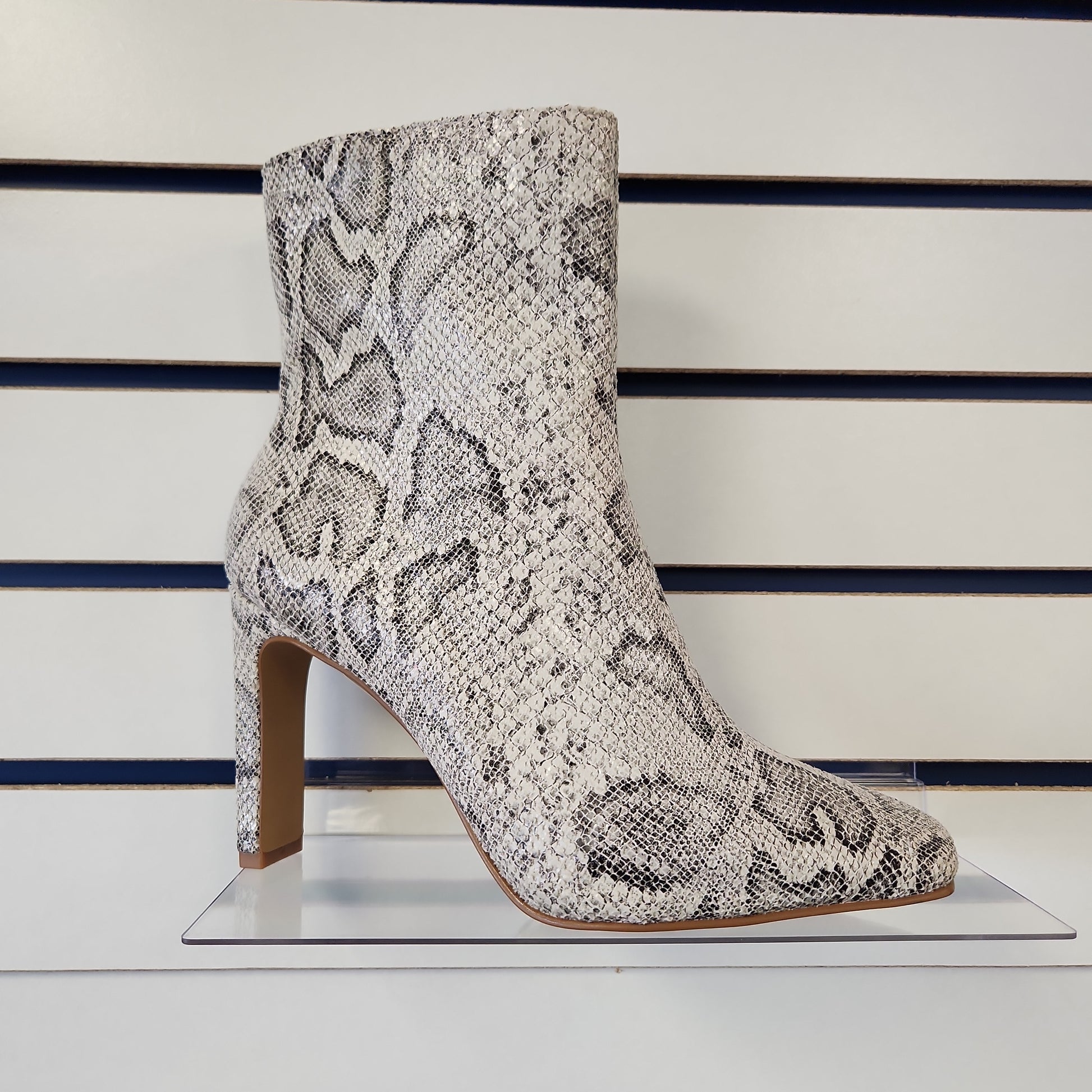 Snake print bootie high heel - Bodi Language for Women