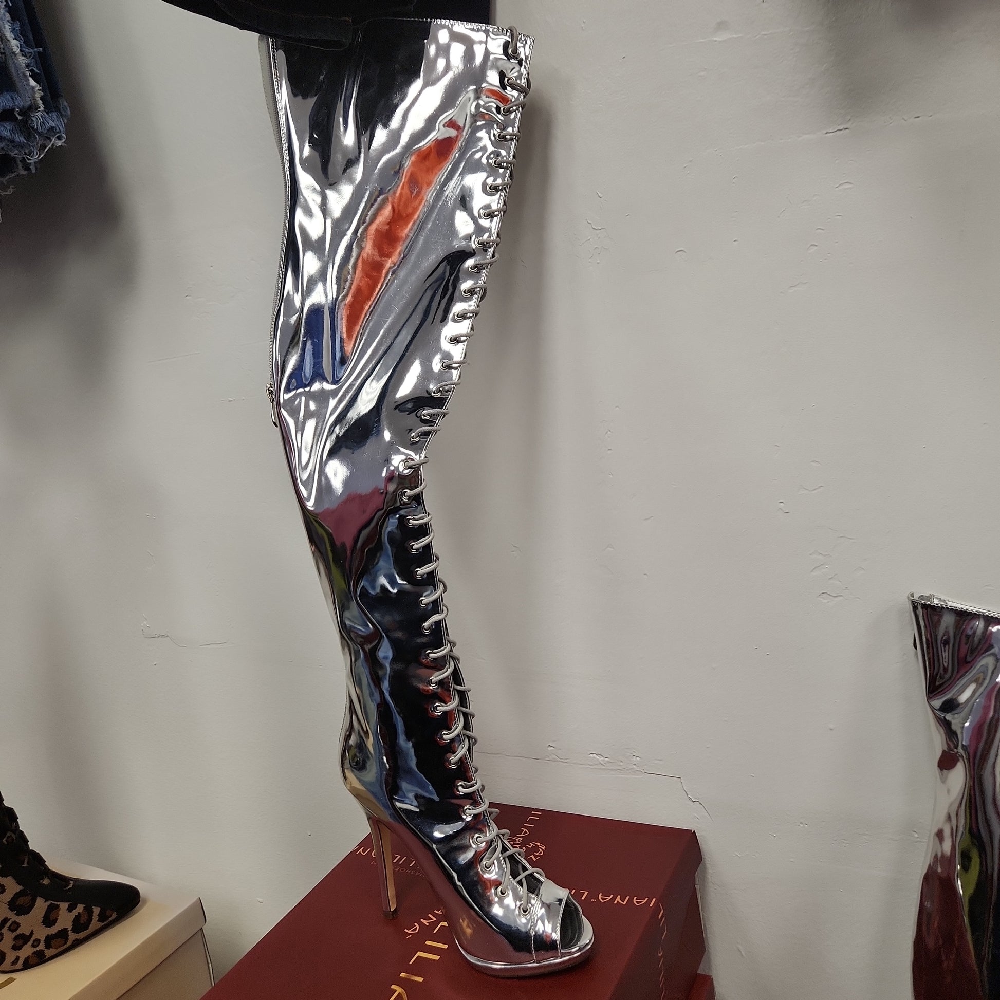 Tall silver boot - Bodi Language for Women